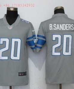 Detroit Lions Barry Sanders #20 2020 Nfl Grey Jersey Jersey