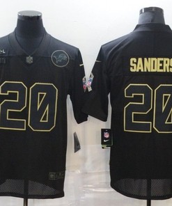 Detroit Lions Barry Sanders #20 Nfl 2020 Black Jersey