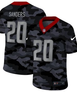 Detroit Lions Barry Sanders #20 Nfl 2020 Camo Black Jersey