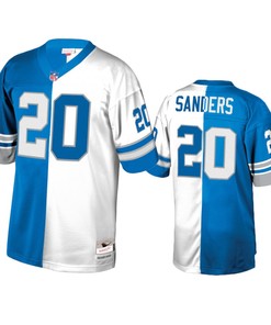 Detroit Lions Barry Sanders Blue White Retired Player Split Jersey