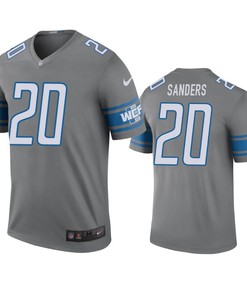 Detroit Lions Barry Sanders Steel Color Rush Legend Jersey - Mens