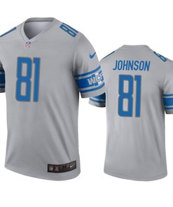 Detroit Lions Calvin Johnson Gray Inverted Legend Jersey
