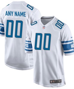 Detroit Lions Custom Game Jersey White Custom Jerseys Nfl