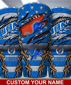 Detroit Lions Custom Name Tumbler - Personalized Tumbler for Lions Enthusiasts