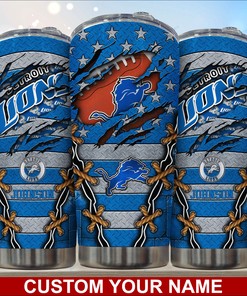 Detroit Lions Custom Name Tumbler - Personalized Tumbler for Lions Enthusiasts