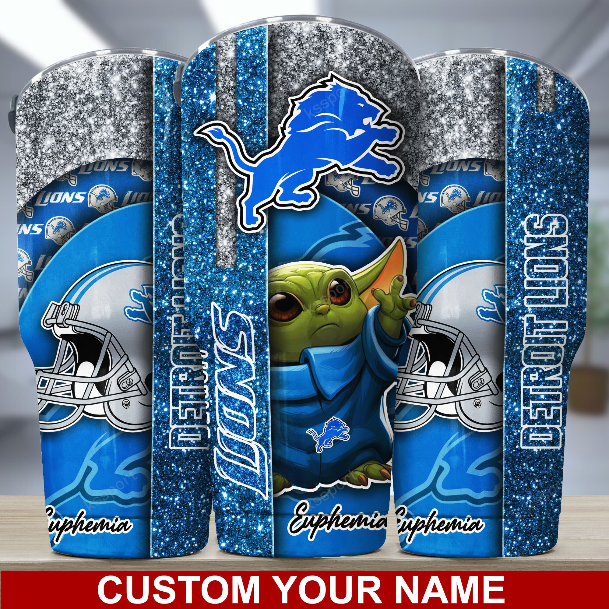 Detroit Lions Custom Name Tumbler - Show Your Lions Pride with a Custom Tumbler