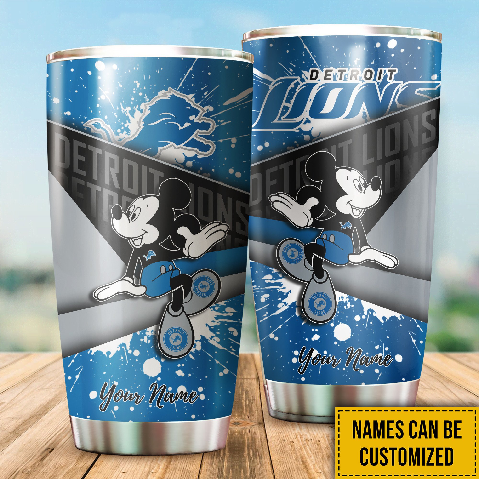Detroit Lions Custom Name Tumbler for Dedicated Fans
