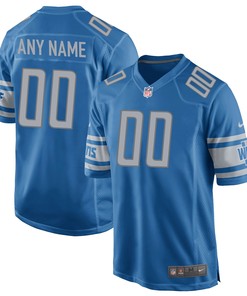 Detroit Lions Custom Team Color Game Jersey Blue Custom Jerseys Nfl