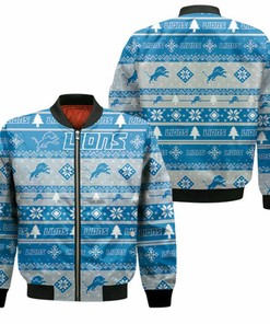 Detroit Lions For Lions Lover Ugly Christmas 3D Bomber Jacket Model 1829