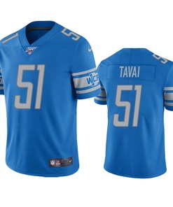 Detroit Lions Jahlani Tavai Light Blue 100th Season Vapor Limited Jersey