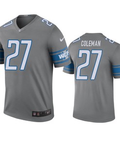 Detroit Lions Justin Coleman Steel Color Rush Legend Jersey