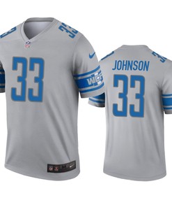 Detroit Lions Kerryon Johnson Gray Inverted Legend Jersey