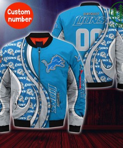 Detroit Lions NFL Custom Number Bomber Jacket   for fans