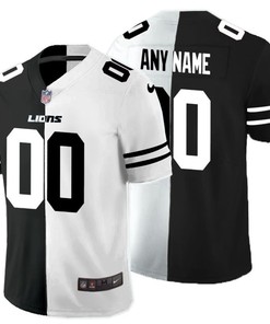 Detroit Lions Nfl 2020 Personalized Custom Black And White Custom Jersey