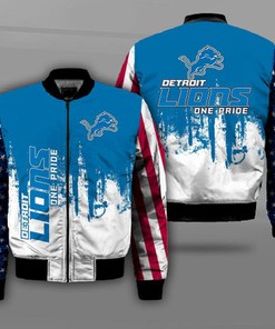 Detroit Lions Nfl The National Football League 3D Flag Bomber Jacket