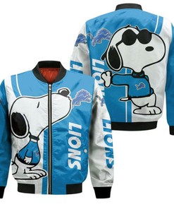 Detroit Lions Snoopy Lover 3D Printed Bomber Jacket Model 1839