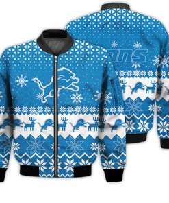 Detroit Lions Sports Football American Ugly Christmas Sweater Gifts Unisex 3D Bomber Jacket