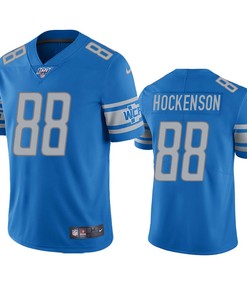 Detroit Lions T.j. Hockenson Light Blue 100th Season Vapor Limited Jersey
