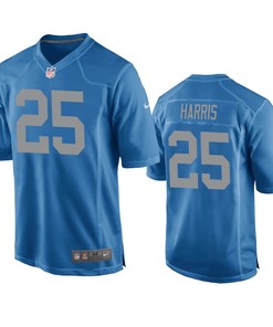 Detroit Lions Will Harris Blue Throwback Game Jersey