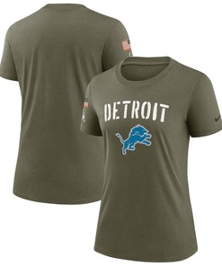 Detroit Lions Women's 2022 Salute To Service Legend T-Shirt - Olive