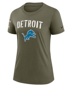 Detroit Lions Women's 2022 Salute To Service Legend T-Shirt - Olive