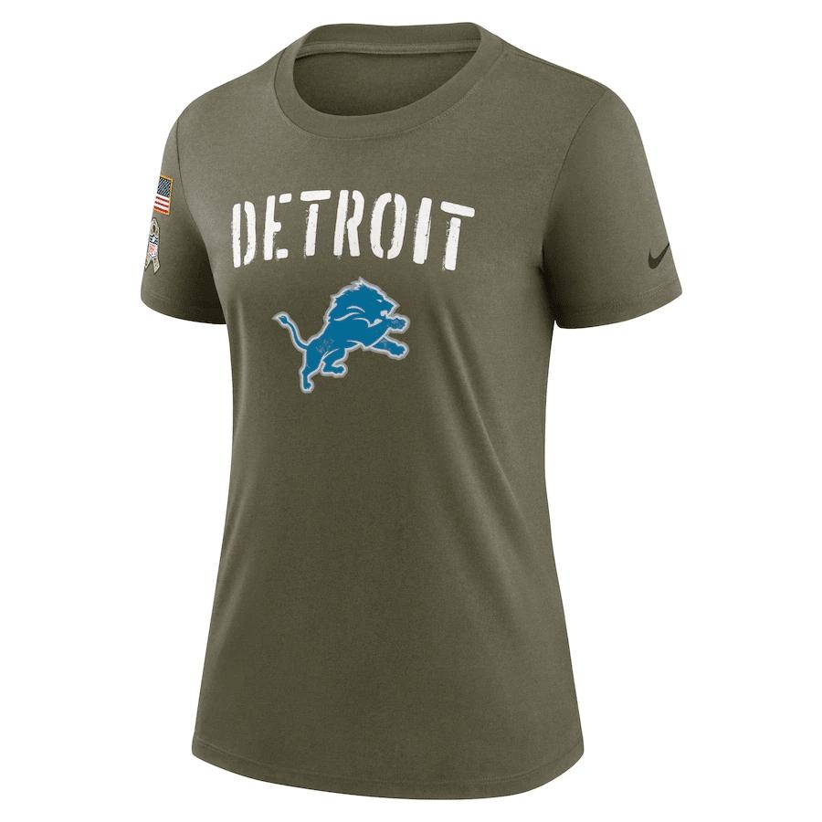 Detroit Lions Women's 2022 Salute To Service Legend T-Shirt - Olive