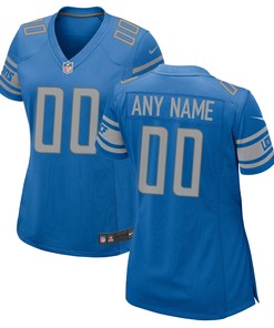 Detroit Lions Womens Custom Game Jersey Blue Custom Jerseys Nfl