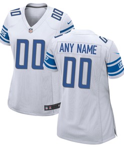 Detroit Lions Womens Custom Game Jersey - White Custom Jerseys Nfl