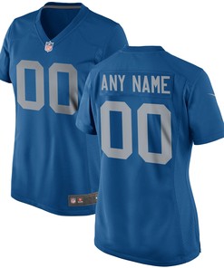 Detroit Lions Womens Throwback Custom Game Jersey - Blue Custom Jerseys Nfl