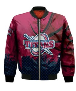 Detroit Mercy Titans Bomber Jacket Basketball Net Grunge Pattern- NCAA