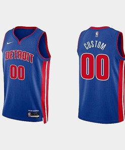 Detroit Pistons 00 Custom 2022-23 Icon Edition Royal Men Jersey