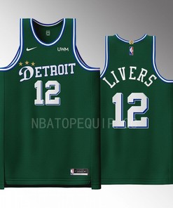 Detroit Pistons 12 Isaiah Livers Green Men Jersey 2022-23 City Edition