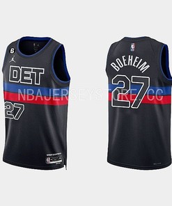 Detroit Pistons 27 Buddy Boeheim 2022-23 Statement Edition Black Men Jersey