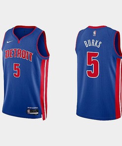 Detroit Pistons 5 Alec Burks 2022-23 Icon Edition Royal Men Jersey