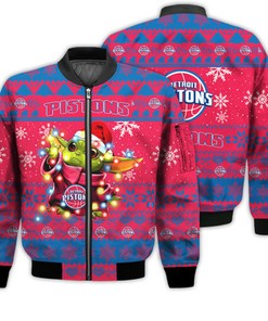 Detroit Pistons Baby Yoda Star Wars Sports Football American Ugly Christmas Gifts Unisex 3D Bomber Jacket
