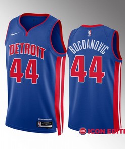 Detroit Pistons Bojan Bogdanovic 44 Blue Icon Edition Jersey 2022-23 Swingman