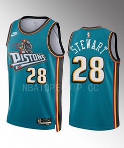 Detroit Pistons Isaiah Stewart 2022-23 Classic Edition Teal 28 Jersey Swingman
