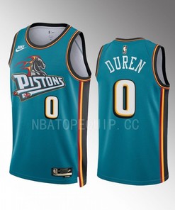 Detroit Pistons Jalen Duren 2022-23 Classic Edition Teal 0 Jersey Swingman