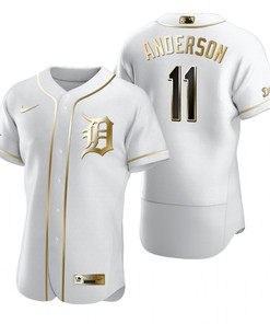 Detroit Tigers #11 Sparky Anderson Mlb Golden Brandedition White Jersey Gift For Tigers Fans