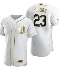 Detroit Tigers #23 Kirk Gibson Mlb Golden Brandedition White Jersey Gift For Tigers Fans