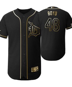Detroit Tigers #48 Matthew Boyd Mlb 2019 Golden Brandedition Black Jersey Gift For Tigers Fans
