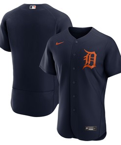 Detroit Tigers Alternate Authentic Logo Team Jersey - Navy Mlb