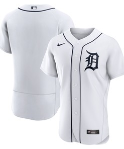 Detroit Tigers Home Logo Authentic Team Jersey White Mlb