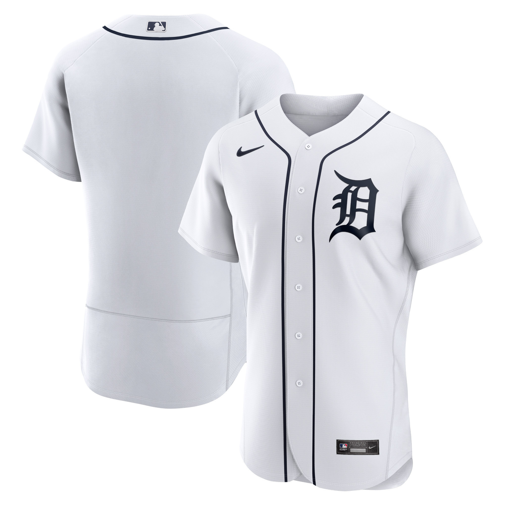 Detroit Tigers Home Logo Authentic Team Jersey White Mlb Ver 1