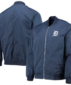 Detroit Tigers JH Design Full-Zip Bomber Jacket - Navy
