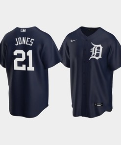 Detroit Tigers JaCoby Jones 21 Alternate Men's Jersey - Navy Jersey