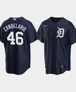 Detroit Tigers Jeimer Candelario 46 Alternate Men's Jersey - Navy Jersey