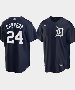 Detroit Tigers Miguel Cabrera 24 Alternate Men's Jersey - Navy Jersey