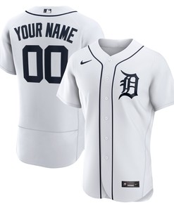 Detroit Tigers Official Authentic Custom Jersey - White Custom Jerseys Mlb