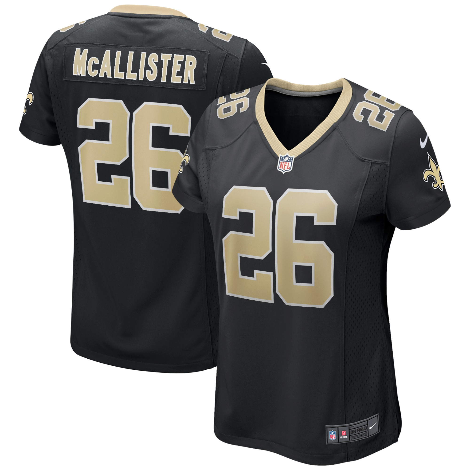 Deuce Mcallister New Orleans Saints Womens Game Retired Player Jersey - Black Nfl